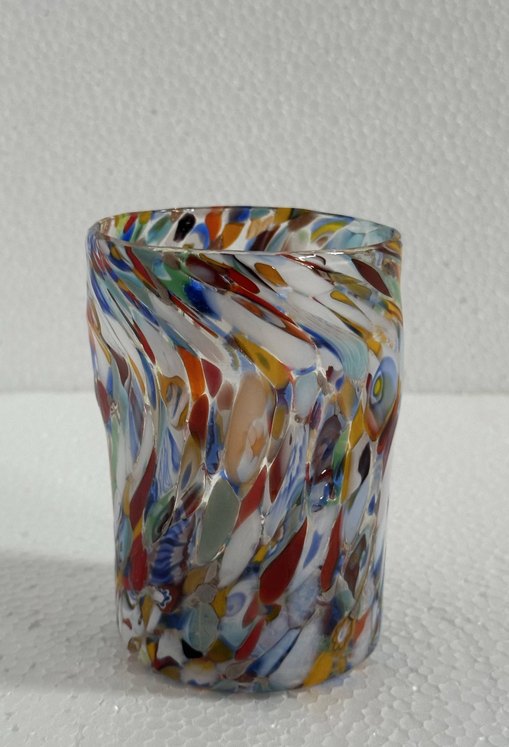 Original Goto Venetian Glass - transparent Multicolor -Table Glass /DRINK Glass - Super Light- Uniqu