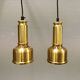 Two beautiful perforated brass hanging lamps, Danish and from the 1980s.