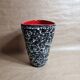 Vase fat lava of vallauris red and black