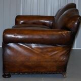 Restored vintage leather sofa from a gentleman's Victorian club.