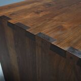 Rustic Solid Teak Desk / Table, France 1960s