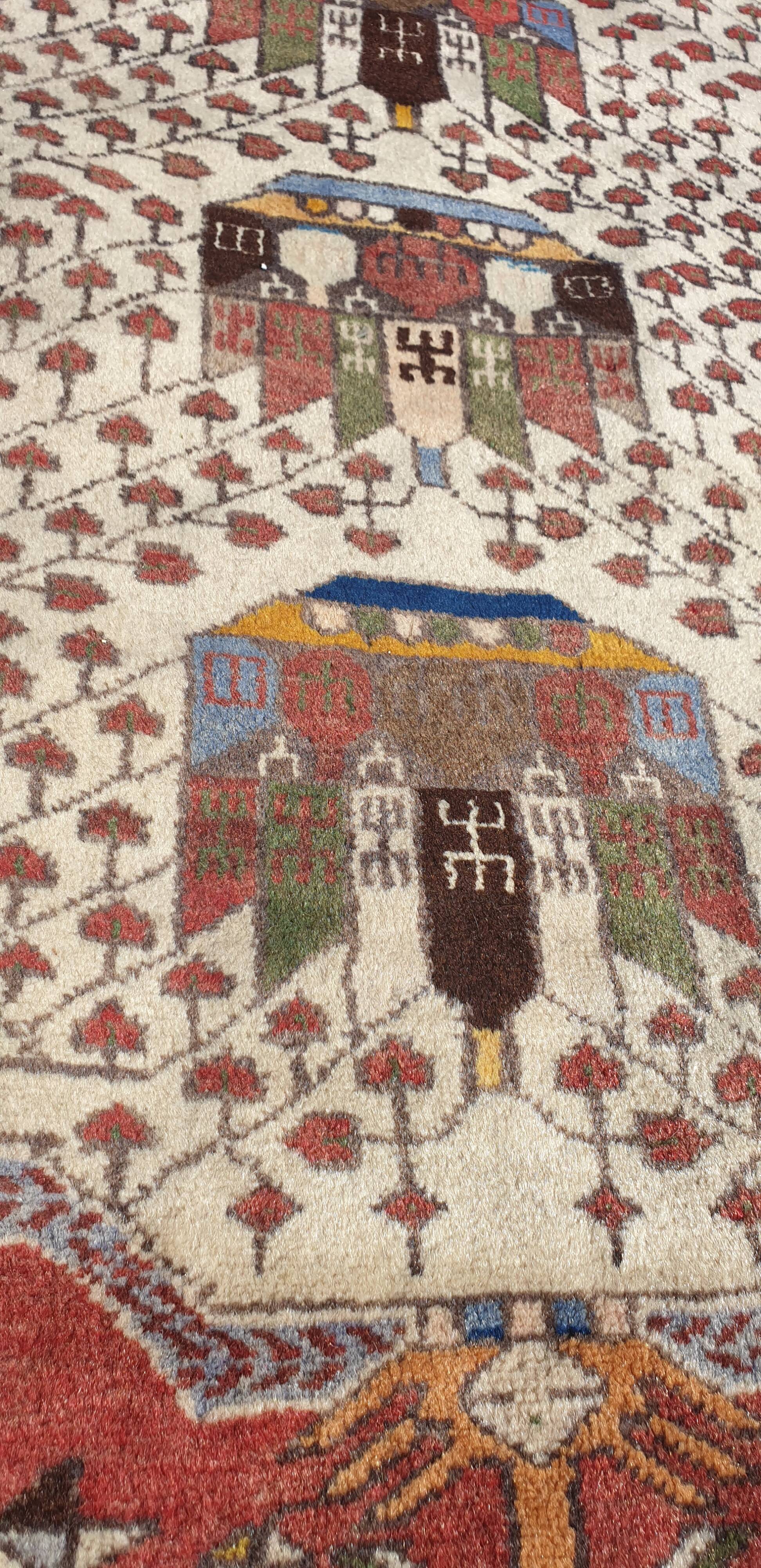 Oriental wool rug entirely handmade