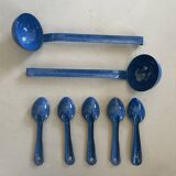 Set of 5 enameled metal spoons