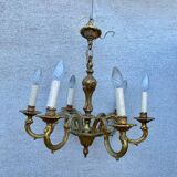 Lustre laiton 5 feux Louis XV