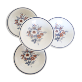 Set of 4 plates caps Stafforshire Alpine Rose