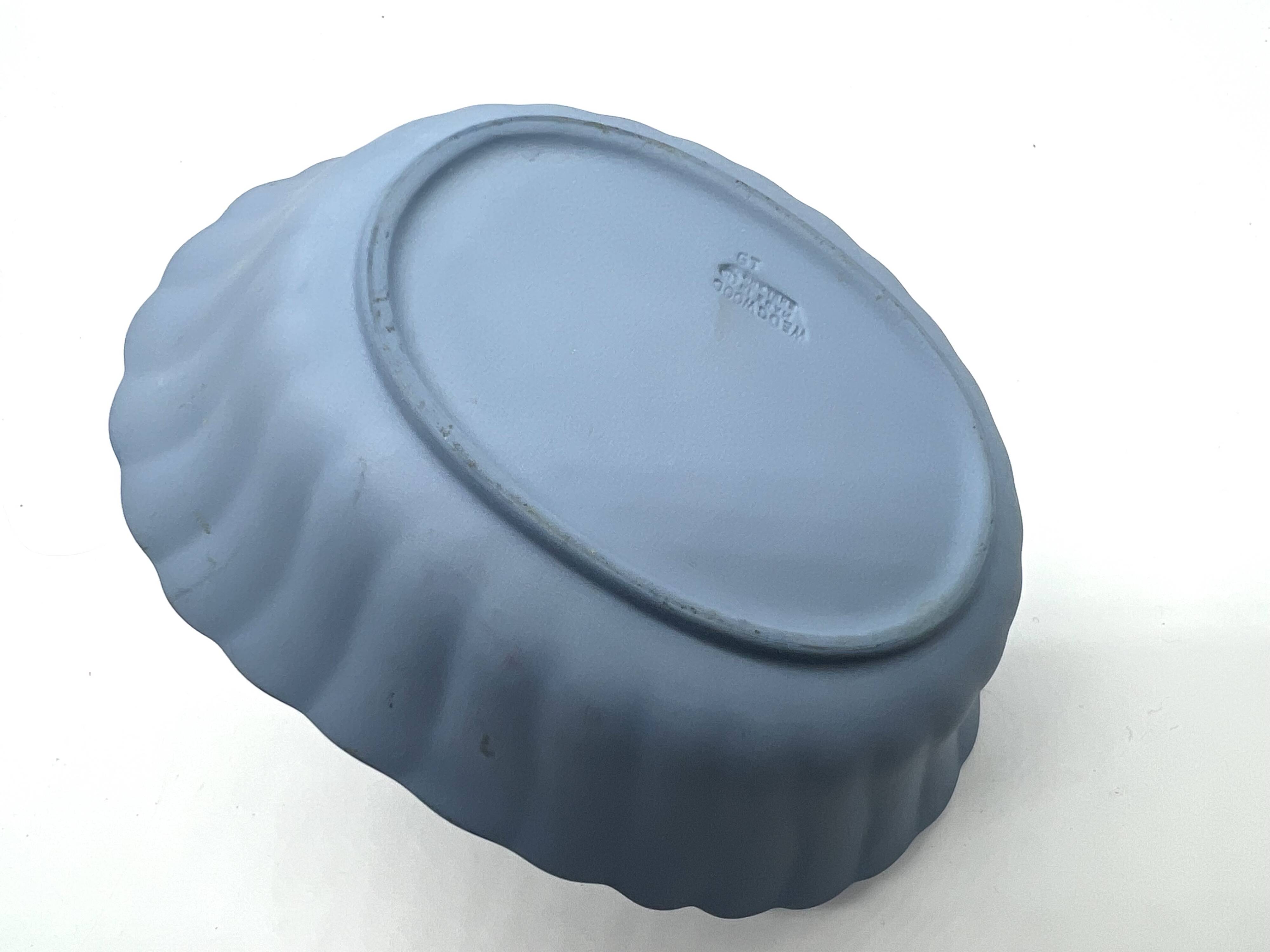 Blue Wedgwood Jasperware basket – English porcelain with relief decoration