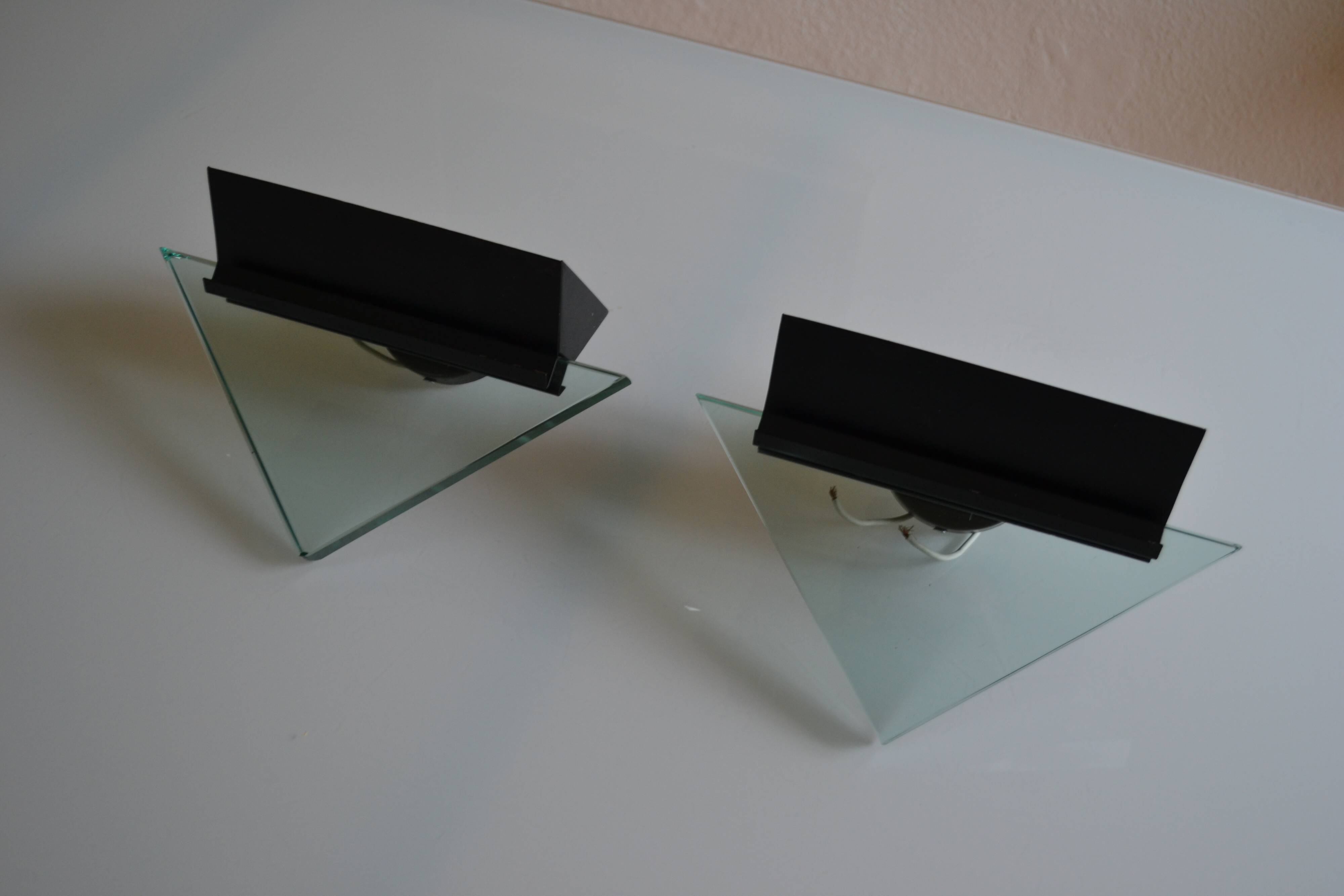Pair of postmodernist wall sconces, 1980