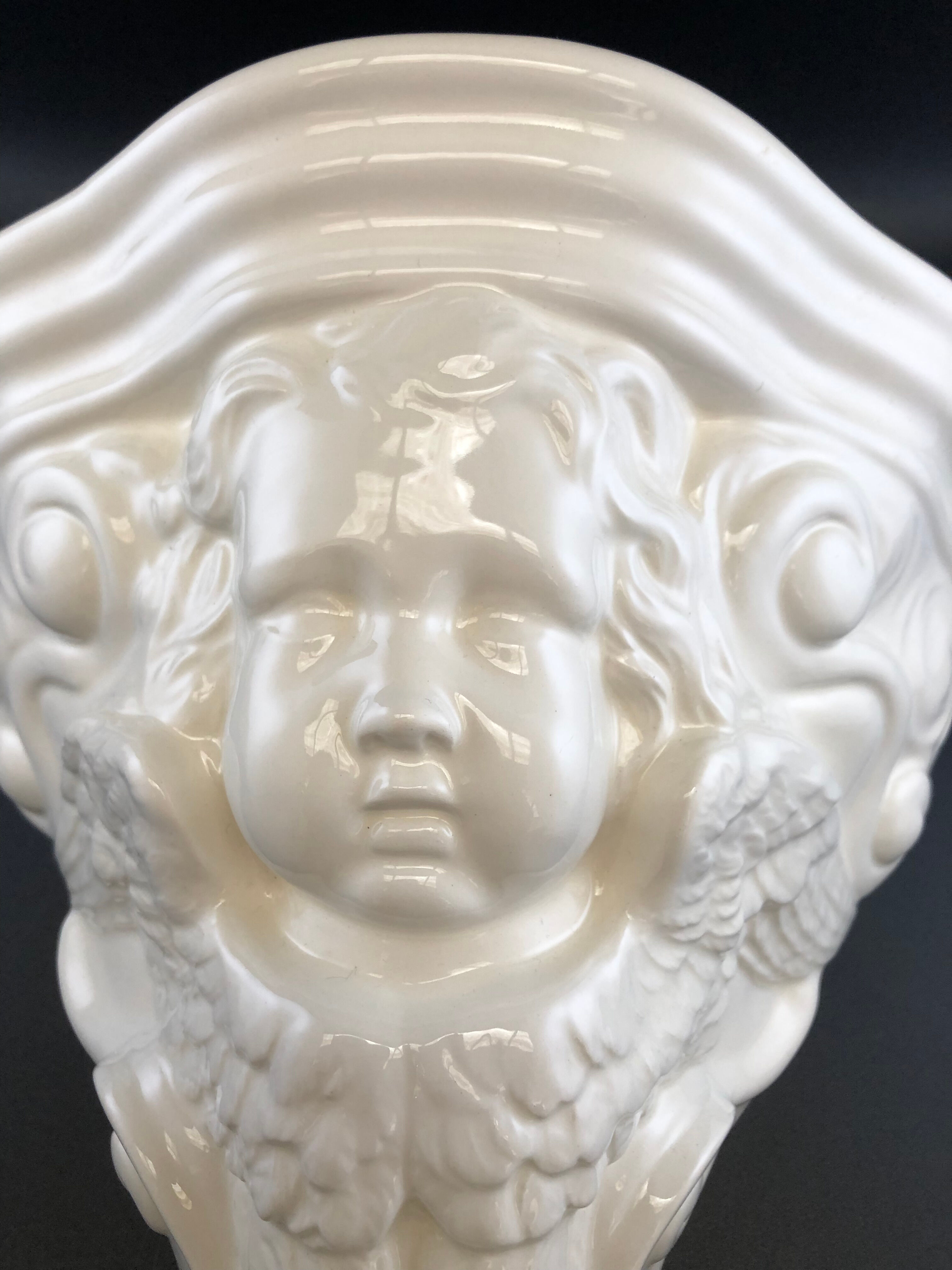 Wall lamp putti ceramic gien angel console