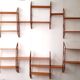 Shelves / Wall bookcase with bamboo ladders Vintage from the 60s Modular up to 7 m