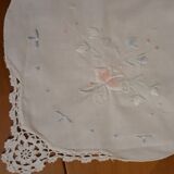 White tablecloth embroidered with lace & days