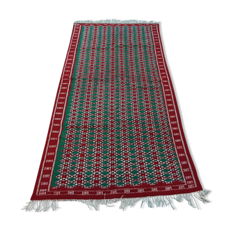 Moroccan red kilim Berber wool carpet  - 210x120cm