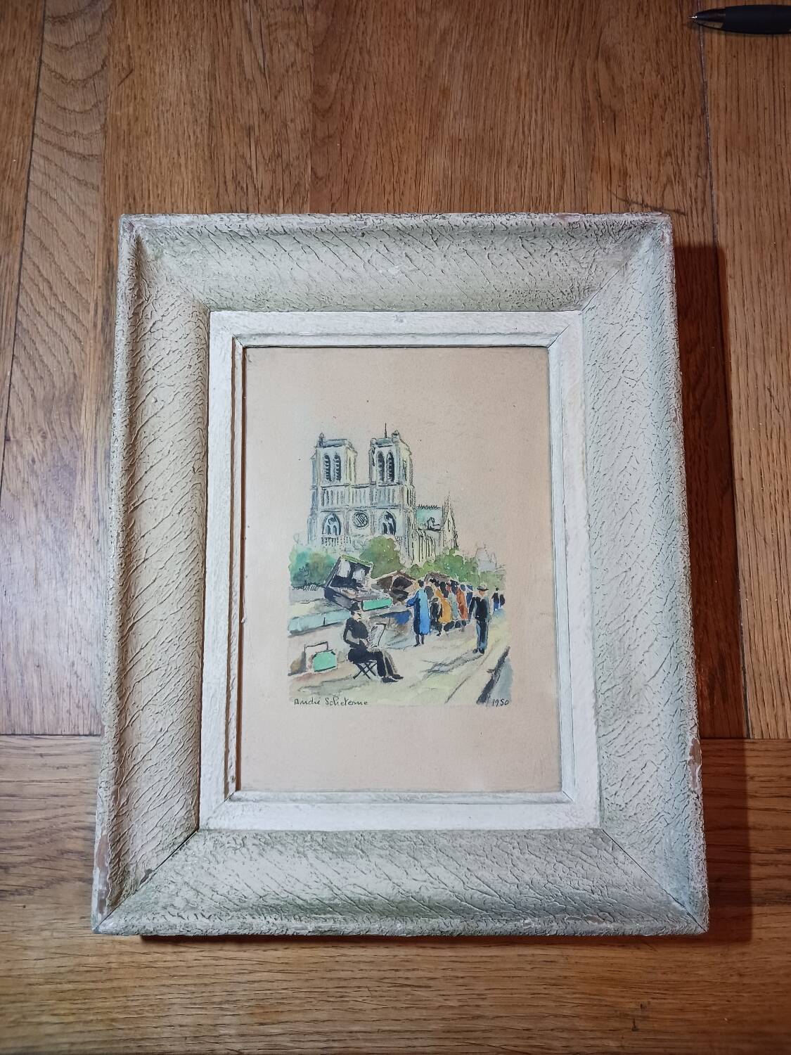 Watercolor "Notre-Dame de Paris seen from the quays"