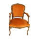 Orange ras ras velvet louis XV chair
