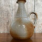 Old marais saint amand beige vintage stoneware pitcher