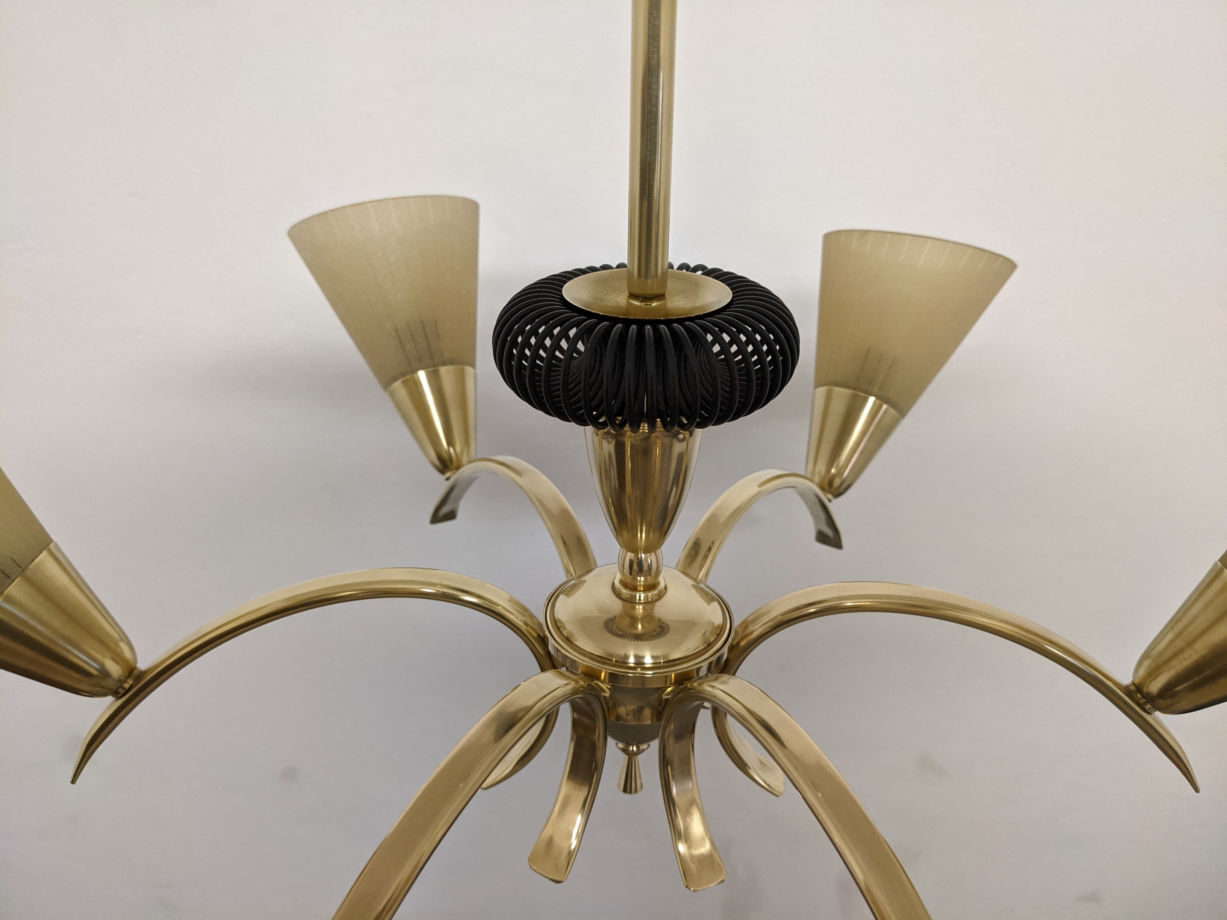Brass chandelier from the 50s/60s