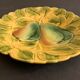 2 dessert plates in Sarreguemines fruit, strawberries and pears, early 19th century