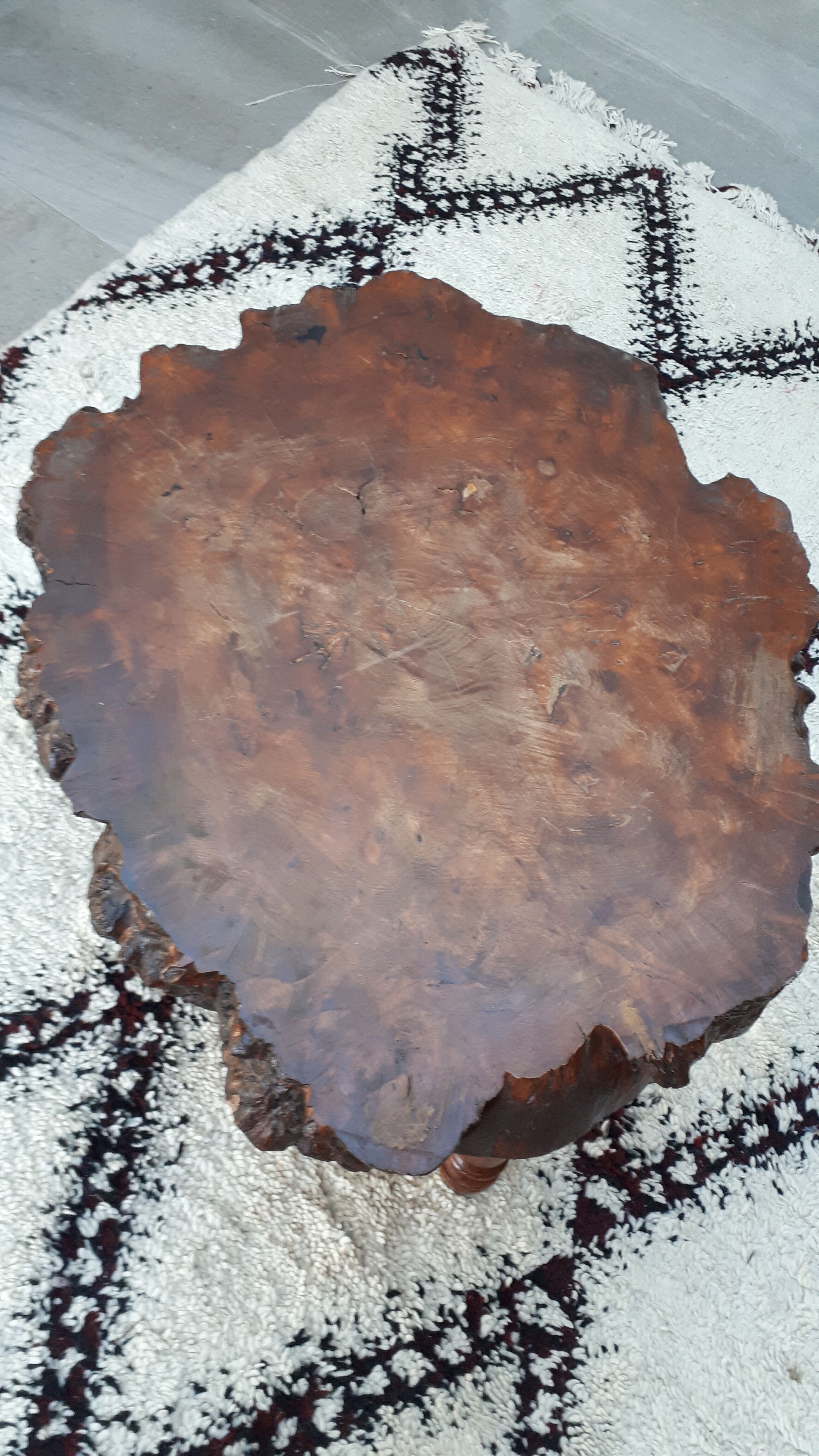 Massive elm coffee table brutalist art 1960s