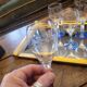 Série de 4 verres à pied en verre ciselé 50's