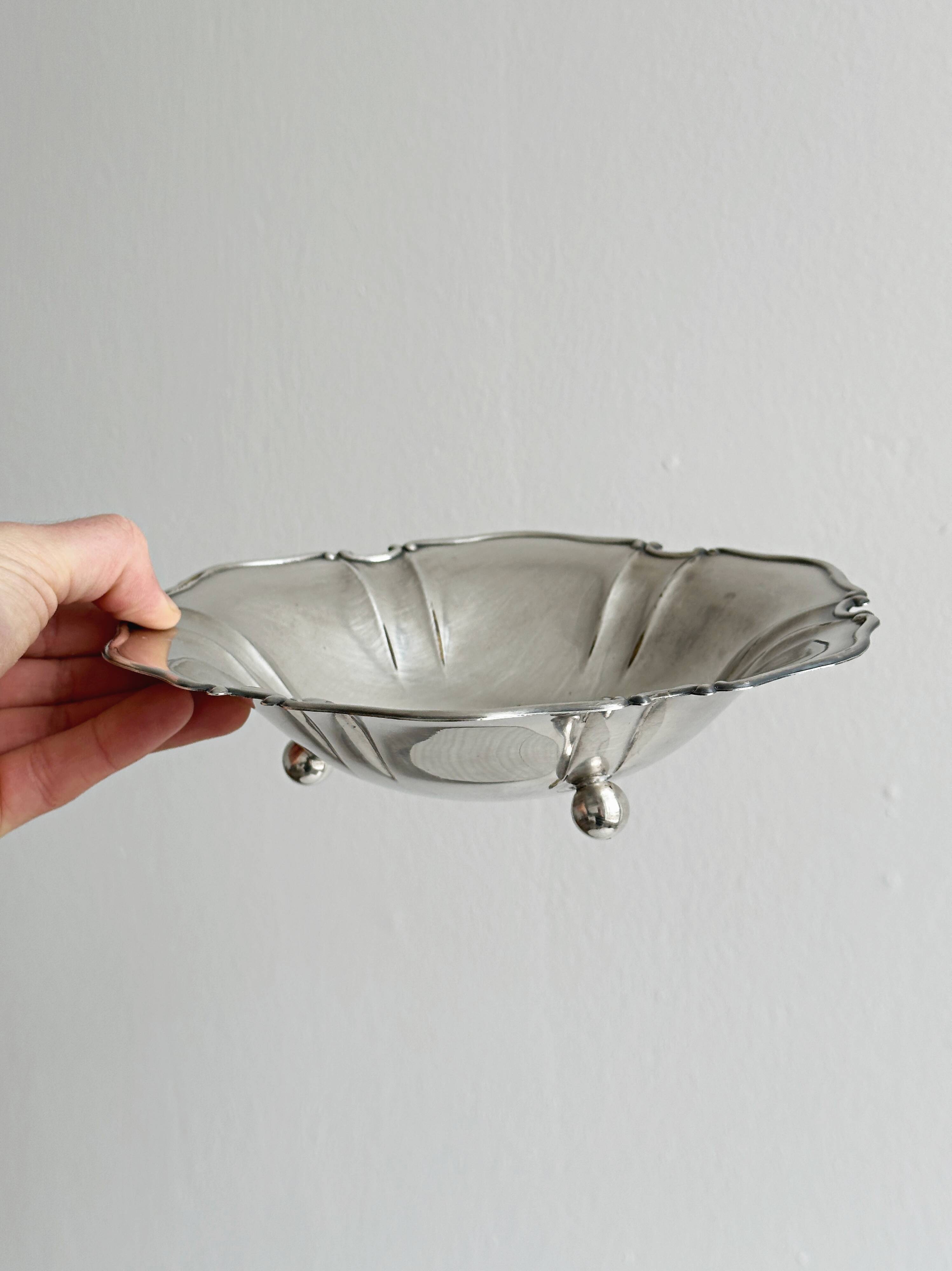 Plate, antique metal fruit bowl