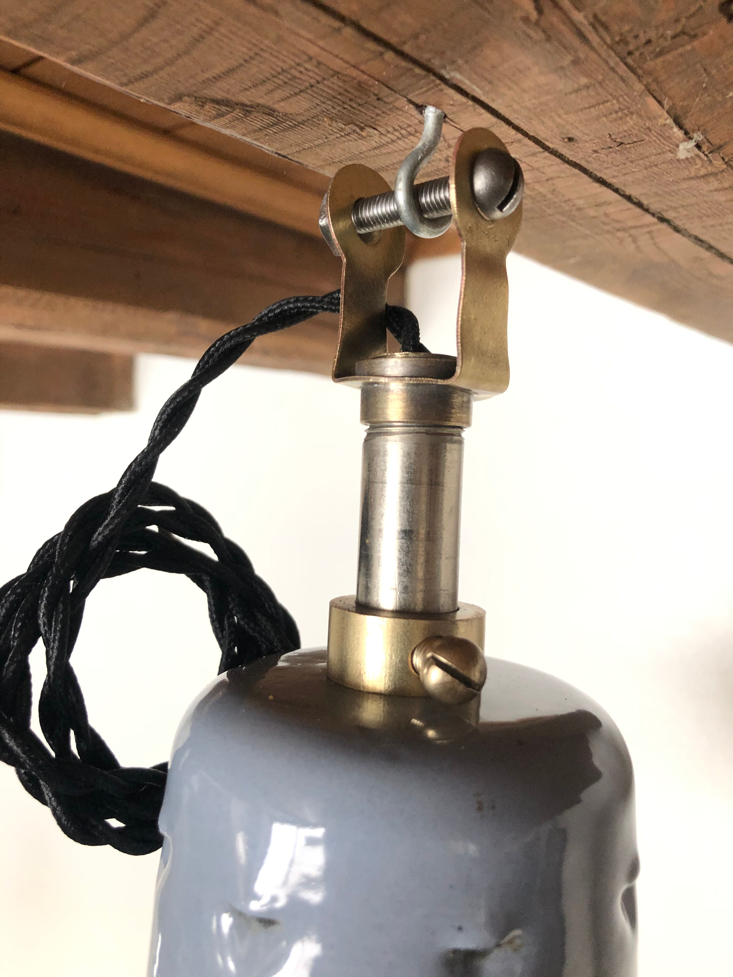 Pair of factory enamelled suspension lamp