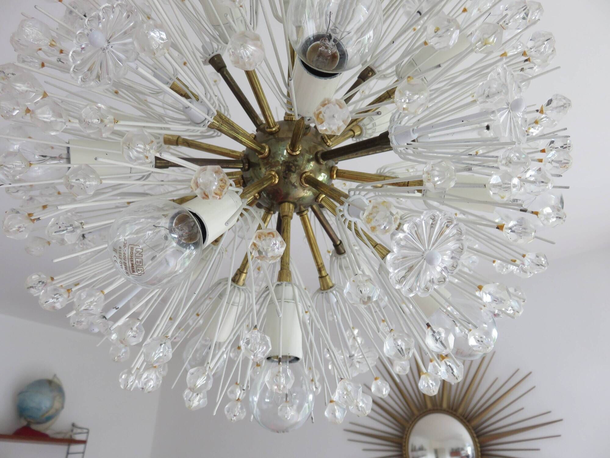 snowball, Dandelion, 17 lights, Emil Stejnar for Rupert Nikoll, Austria 50s