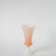 Opaline vase, pink with white feet, 1960