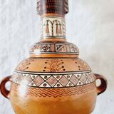 Inca craft vessel from Peru by Antonio Olave (1928-2016) hand painted