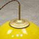 Mid-Century Italian Yellow Glass and Brass Pendant Lamp