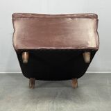 1950s Italian Mid Century Leatherette Lounge Chair