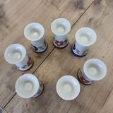 7 old glazed stoneware mazagrans