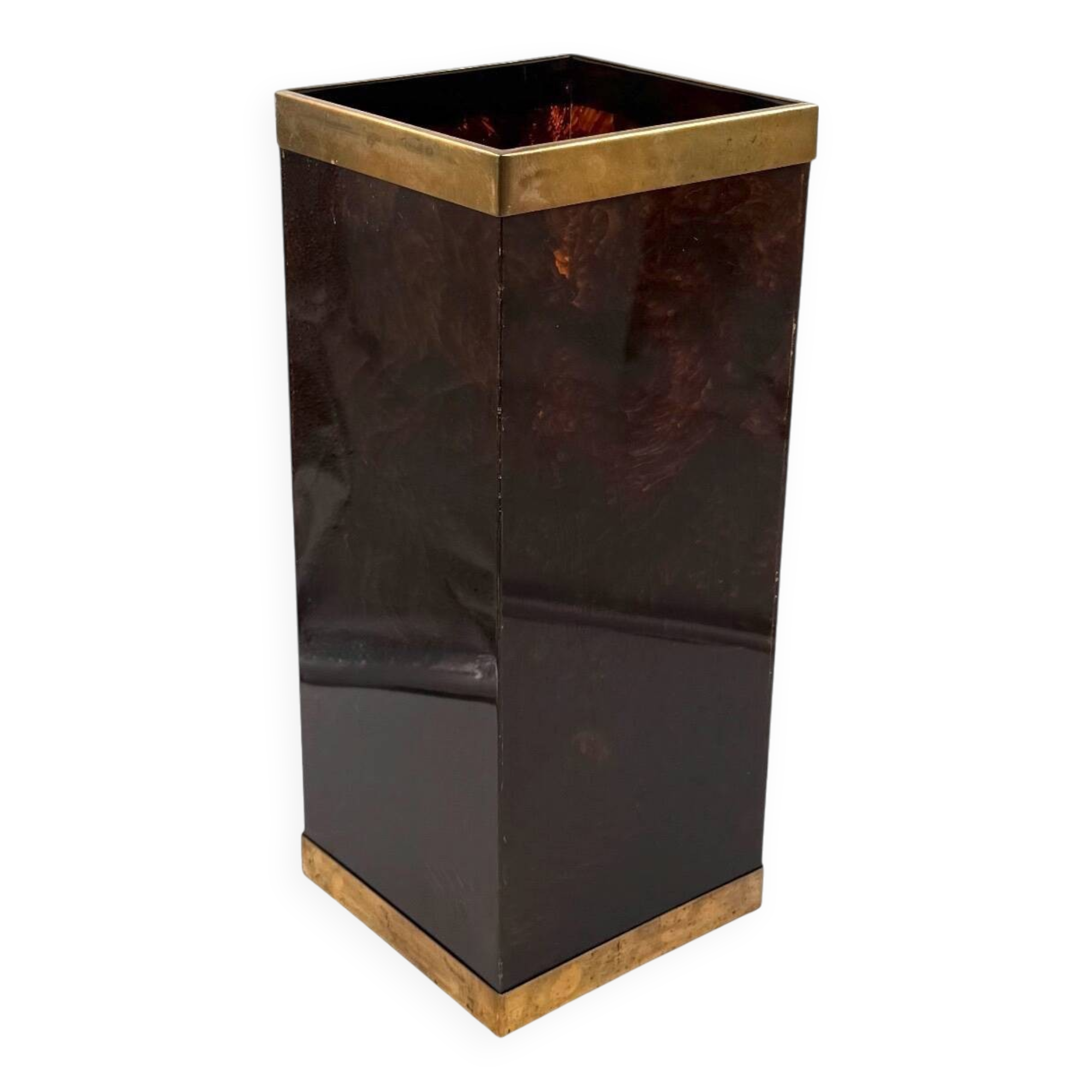 Mid-century brass and bakelite umbrella stand, France 1960s