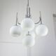 Vintage Italian Chrome and Opaline Chandelier, 1970s