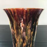 Flamed earthenware cache pot vase