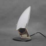 Pair of Italian midcentury table lamps by F. Fabbian, frosted glass, 1980s