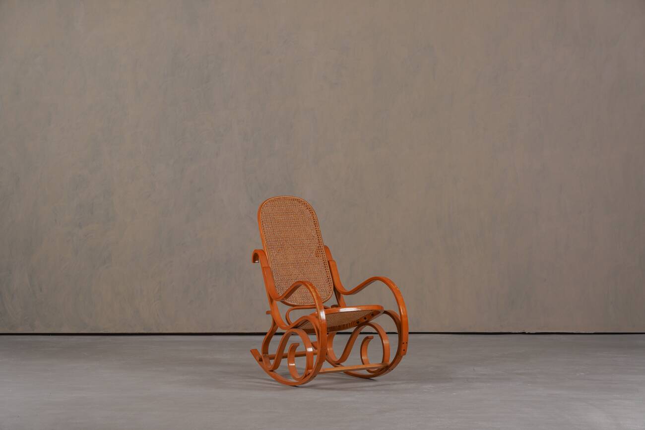 Vintage bentwood rocking chair by Luigi Crassevig, Italy 1970s
