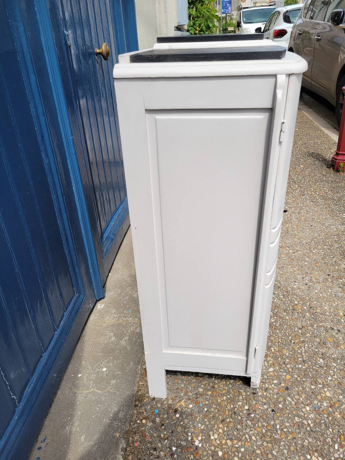 1930 Art Deco sideboard with floral motifs and marble top