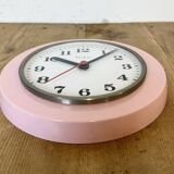 Vintage Pink East German Bakelite Wall Clock from Weimar, 1980s
