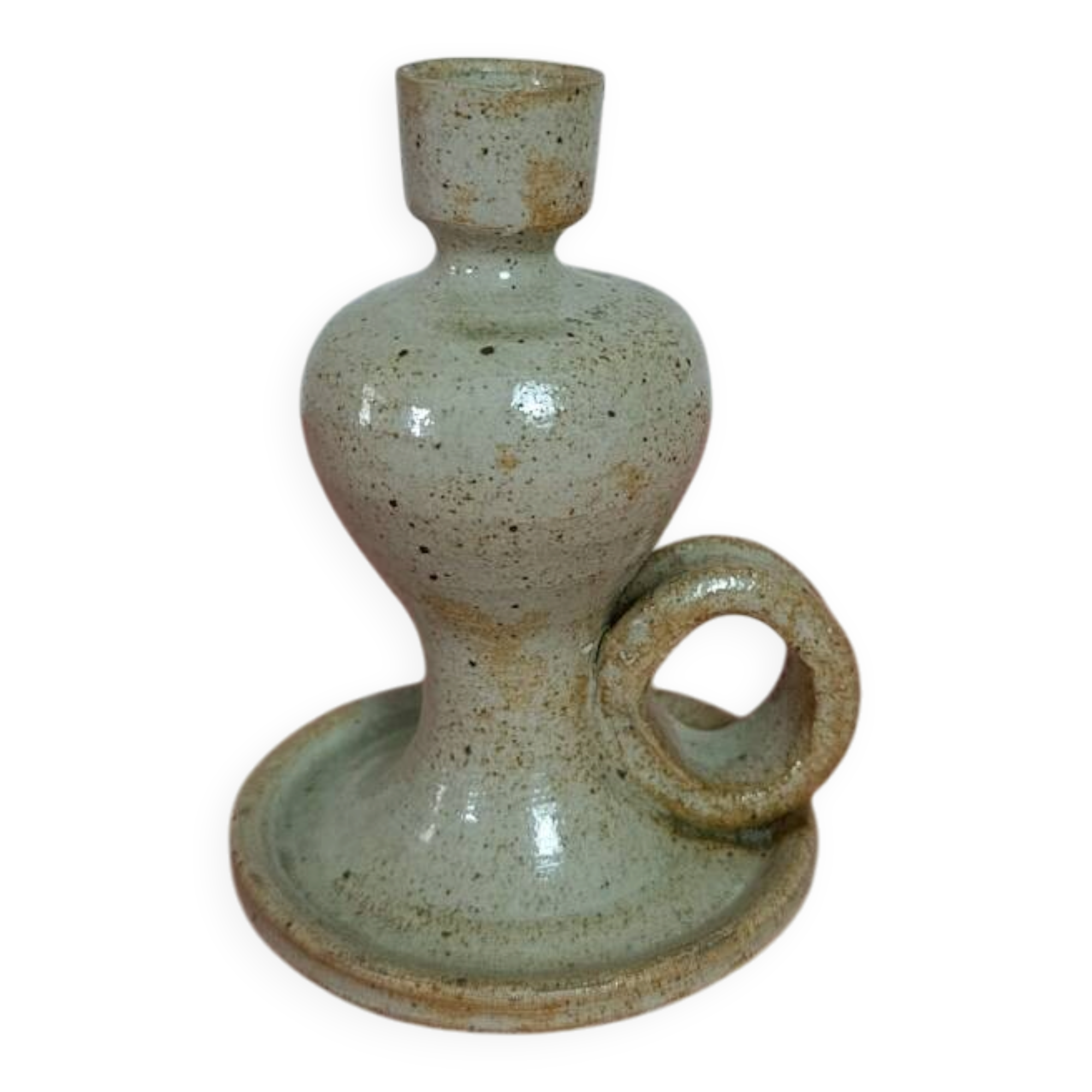 Glazed stoneware candlestick