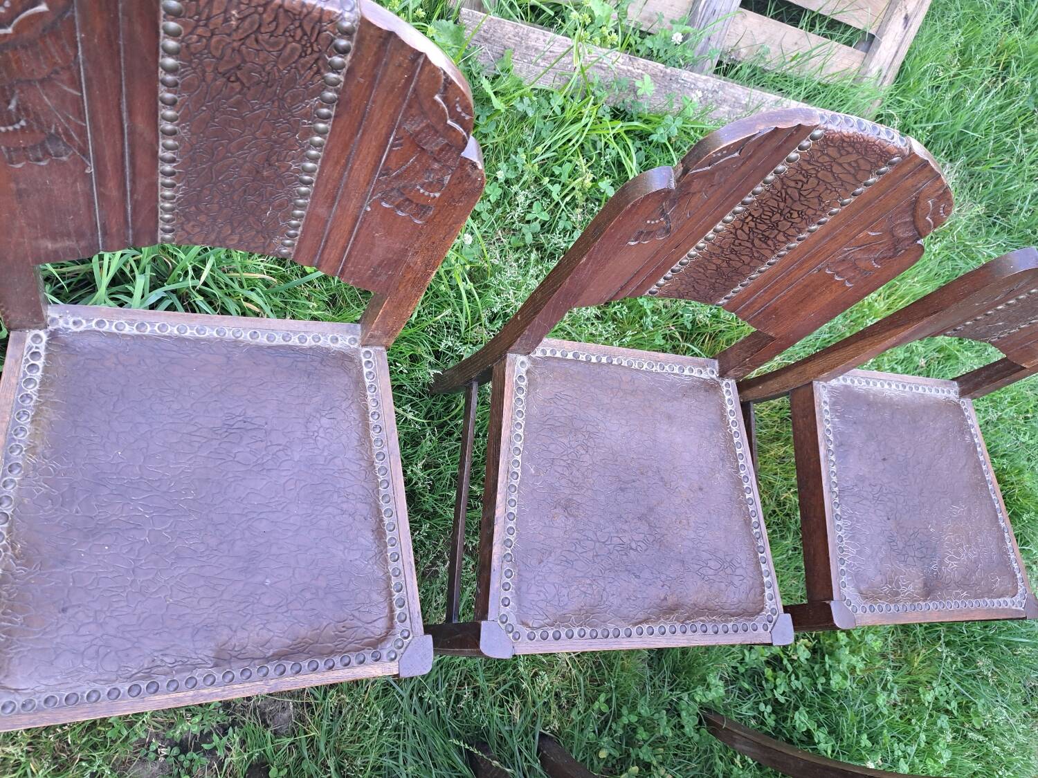 Set of 6 art deco chairs.