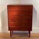 Vintage Scandinavian high chest of drawers in teak "Rigmor"