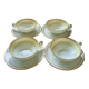 4 cups with 4 saucers Limoges, fine porcelain, coffee cups, white, light green, gold