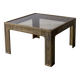 Brutalist bronze and glass square coffee table | 1970s