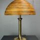 Italian midcentury pencil reed rattan brass Fungo mushroom table lamp 1970s