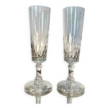 2 verres à champagne  Baccarat m. Richelieu