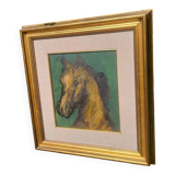 Portrait de cheval pur-sang, peinture à l'huile