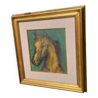 Portrait de cheval pur-sang, peinture à l'huile