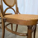 Set of 4 Vintage Bentwood Cane Dining Chair, Thonet Style, 1970s Yugoslavia