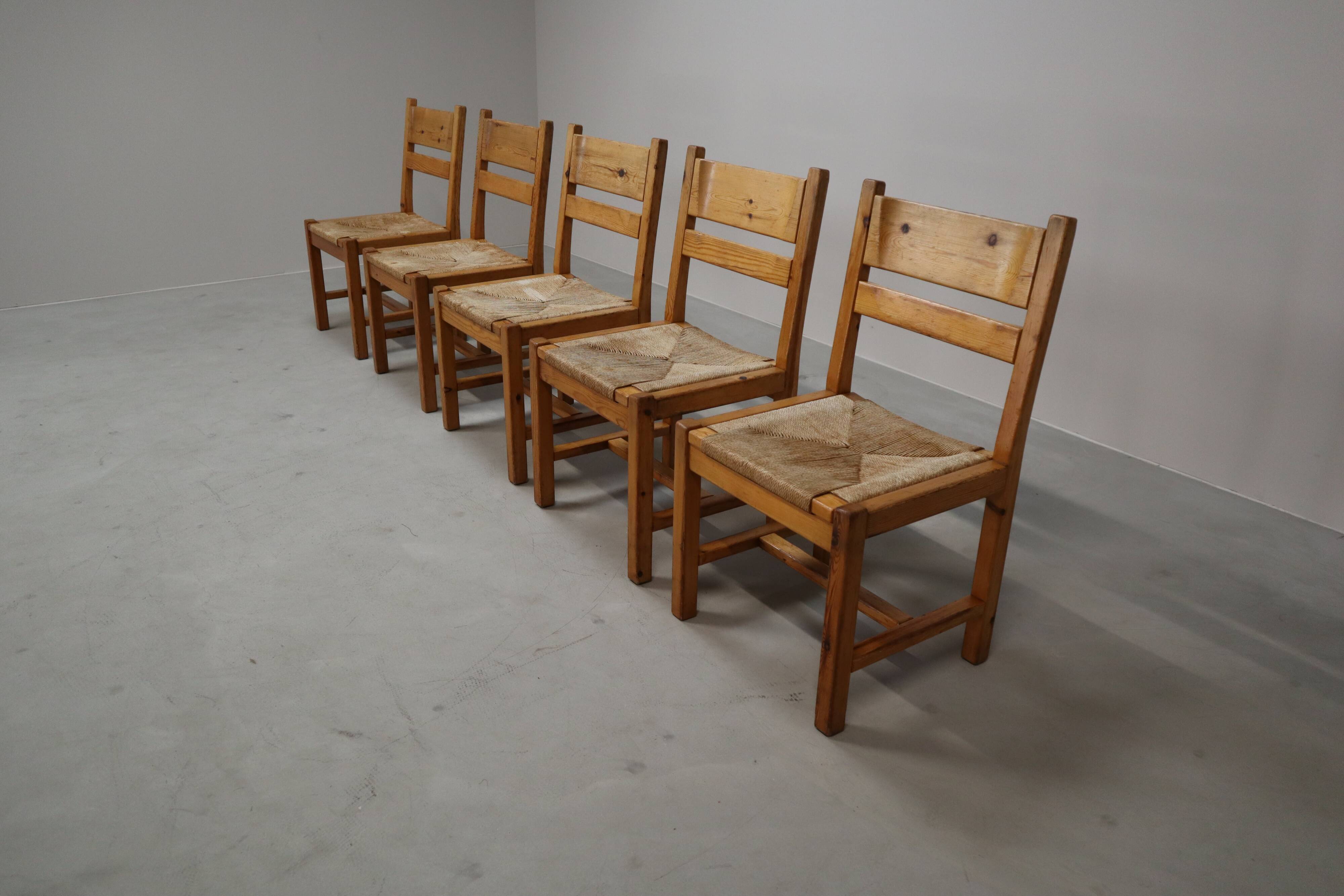 Set of 5 vintage chairs by Tage Poulsen for Gramrode Møbelfabrik, 1970's