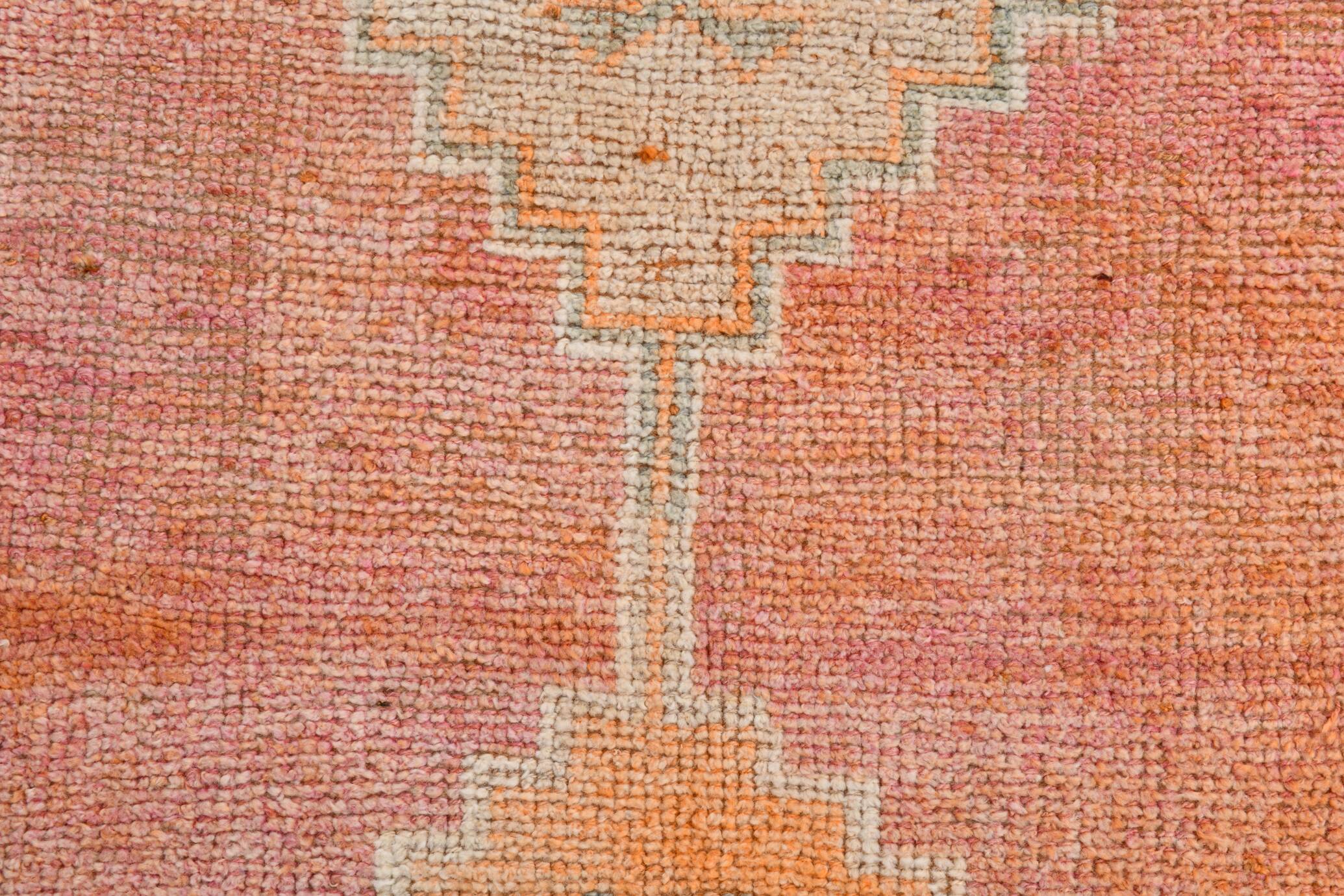 3x10 Peach Red Orange Turkish Runner Rug, 101x311Cm SK 22019