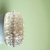 Pair glass flush mounted lamps